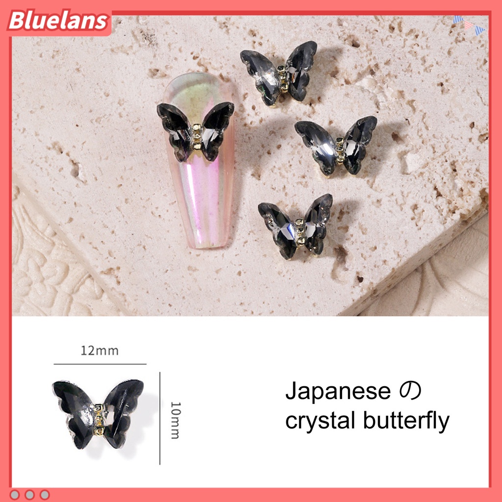 [BLM] 10pcs Nail Art Decor Bersinar Tiga Dimensi Gloss Tidak Luntur DIY Kristal Imitasi Manicure Craft Butterfly Nail Charm Nail Salon Supply