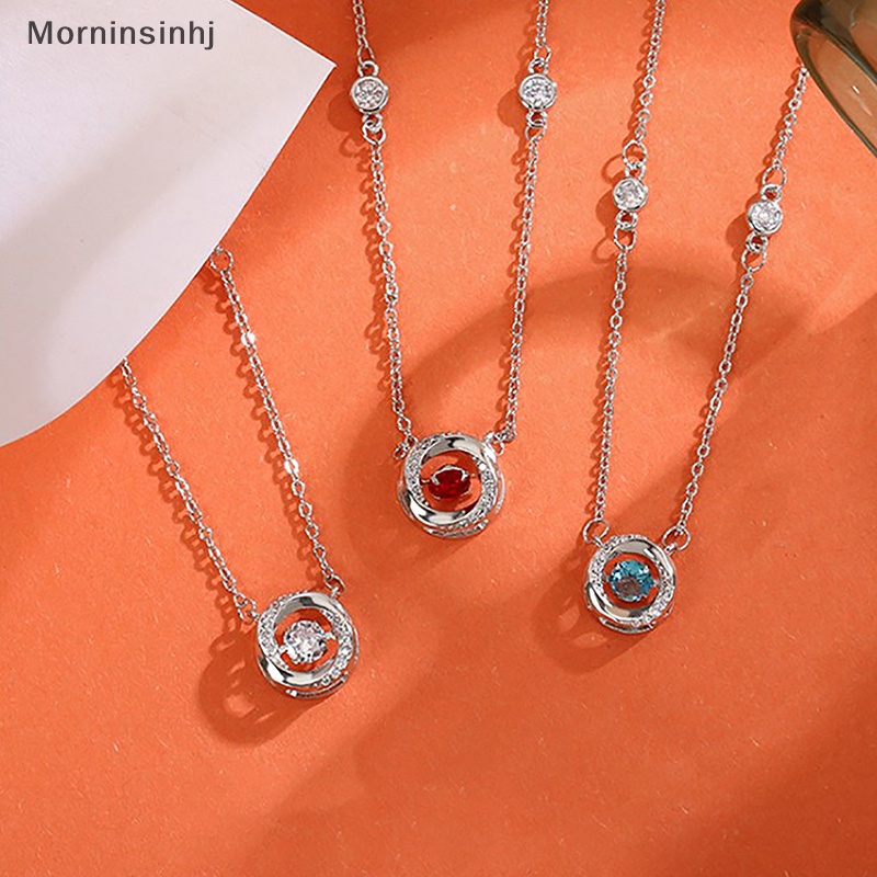 Mornin Kalung Liontin Kristal Hollow Fashion Korea Rantai Warna Silver Untuk Wanita Pernikahan Perhiasan Aesthetic id