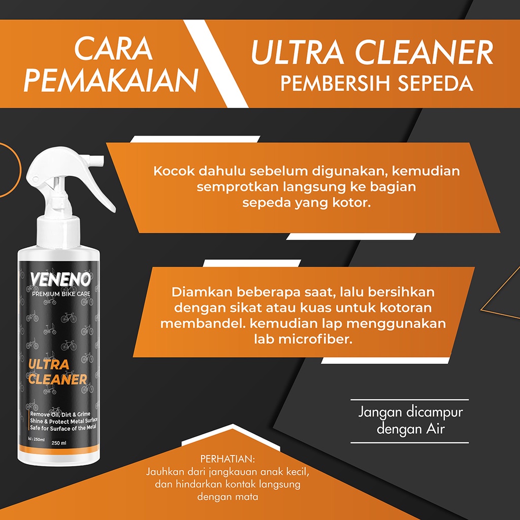 Veneno Ultra Cleaner - Pembersih Kotoran Oli, Aspal, Lumpur Pada Sepeda