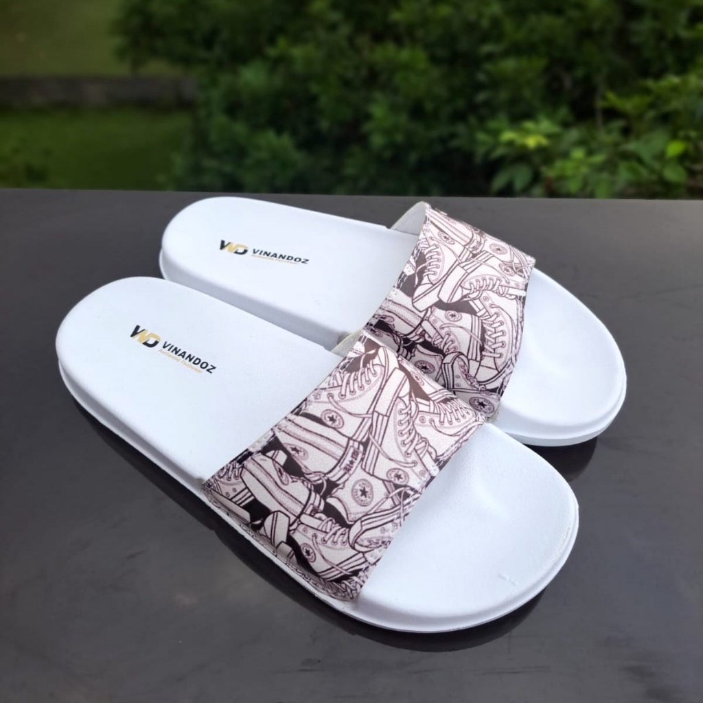 Sandal Selop Pria Sol Phylon Premium Hitam Putih - VINANDOZ SLP02