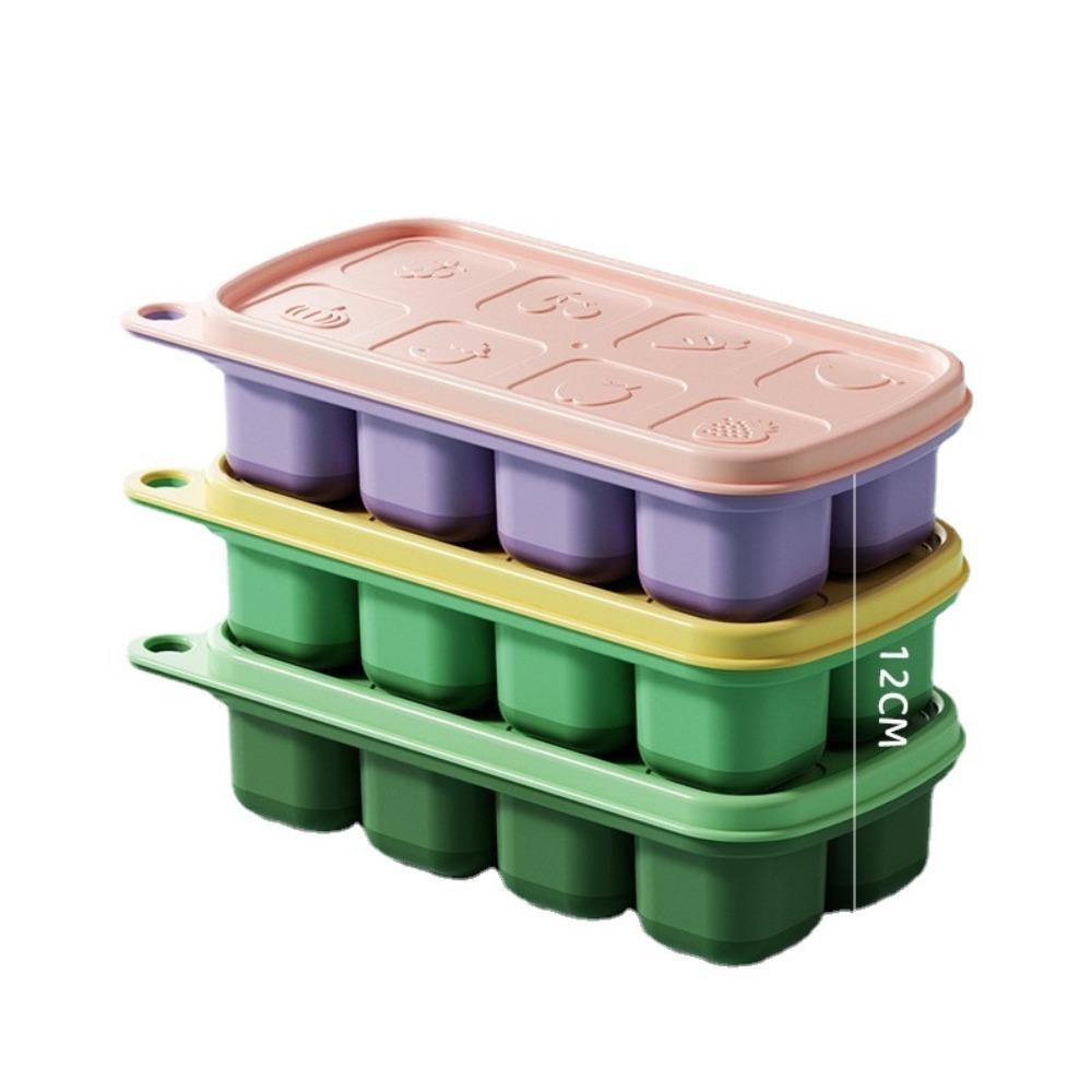 TOP Ice Cube Tray Dengan Tutup Alat Dapur Hoki PP Cetakan Popsicle Box Untuk Freezer