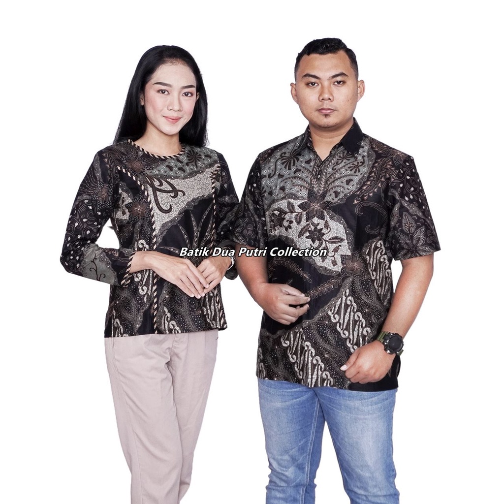 Batik Couple Atasan Batik Wanita Lengan Panjang Kemeja Batik Pria