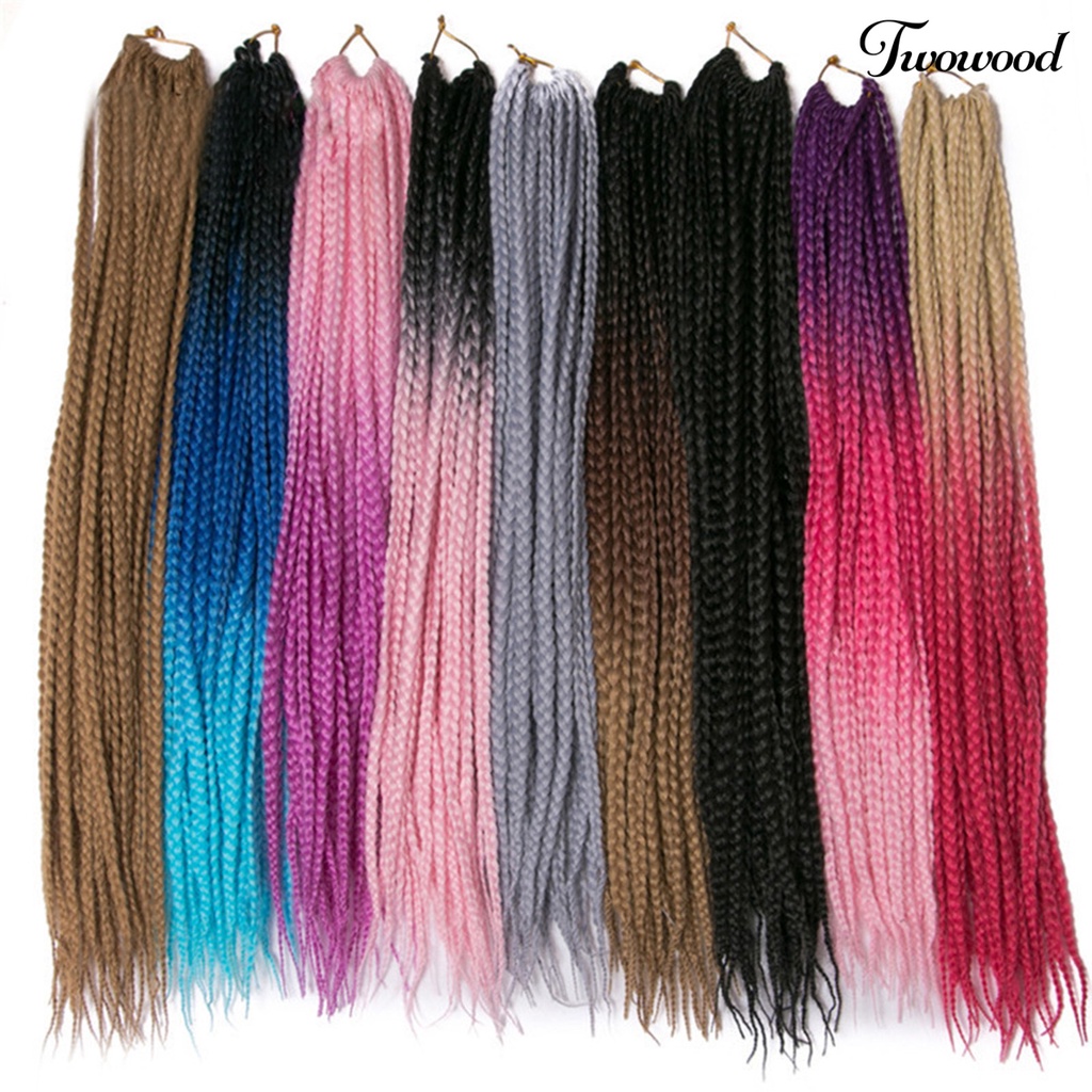 Twowood 60cm Hair Extension Rambut Palsu Blok Warna Kepang Untuk Club