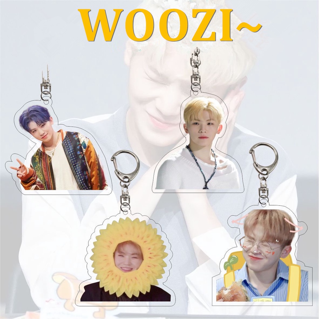 1pc SEVENTEEN Gantungan Kunci Akrilik JUN HOSHI WONWOO WOOZI Key Ring Gantung Atas