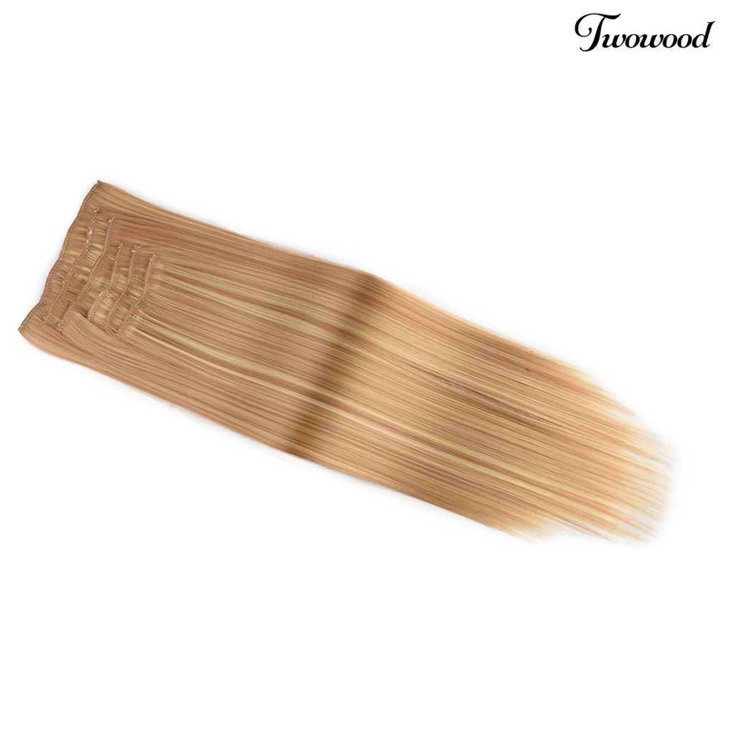 Twowood Wig Clip Tahan Panas Permukaan Halus Ultra Panjang Klip Serat Suhu Tinggi Wig Lurus Untuk Perempuan