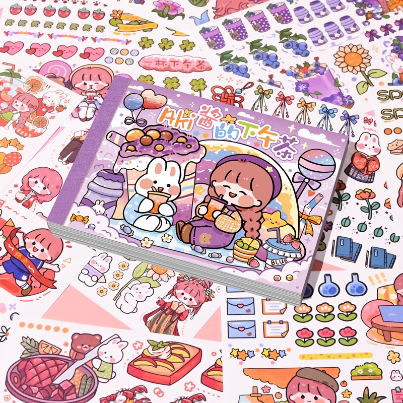 (50 LBR) AKI BUKU STIKER 50 LEMBAR DEKORASI AESTHETIC BUKU JURNALN  STICKER