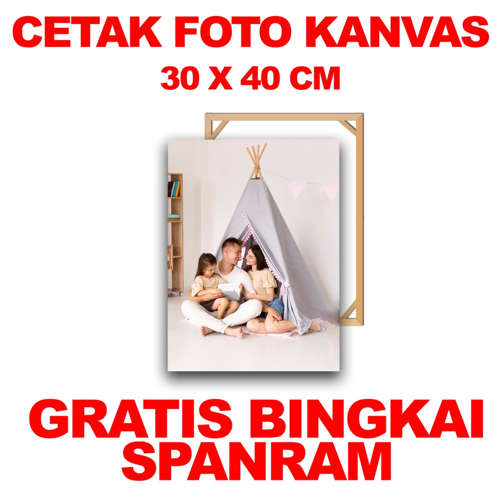 Papan Kanvas Spanram Media Kanvas Cetak Foto Kanvas/Canvas Photo Print 30x40 Cm (Gratis Spanram)