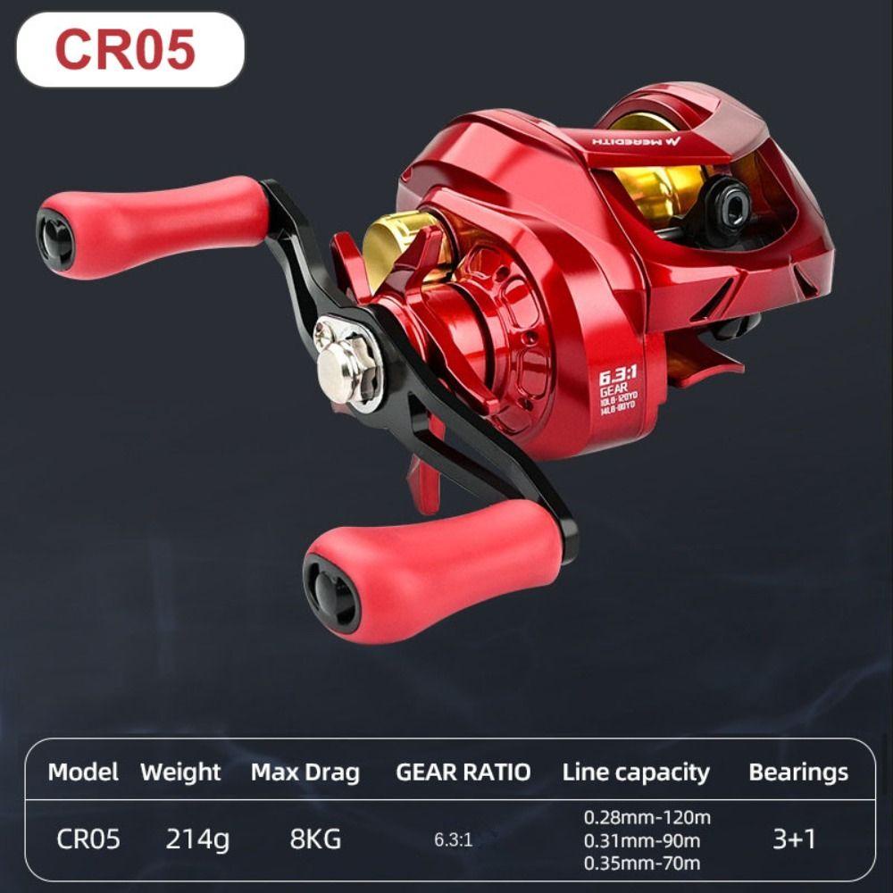 AUGUSTINA Augustina Baitcasting Reel Ultralight Fishing CR03 Fresh High Speed 6.3:1 Gulungan Pancing Garis Anti Meledak Air Asin