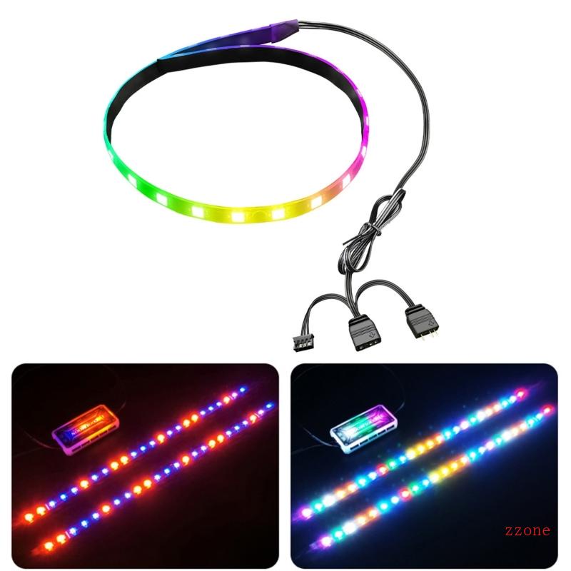 Zzz Lampu Strip Backlit LED RGB Magnetik Dengan PC Digital ARGB 4Pin Untuk Case Lampu