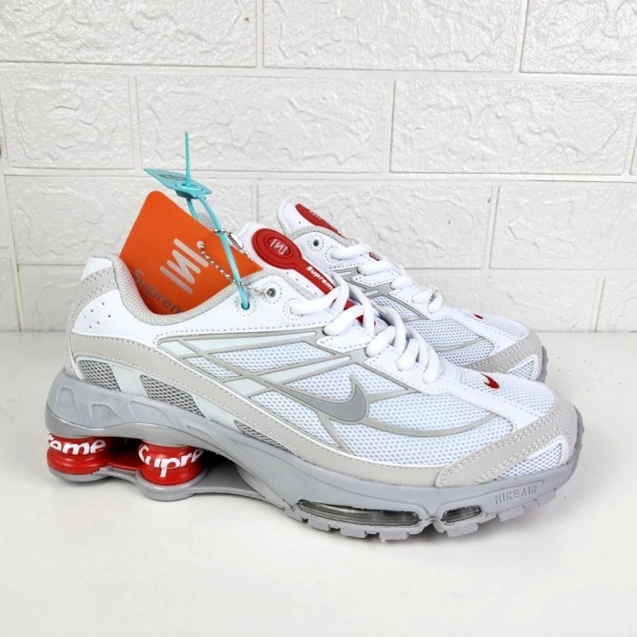 Sepatu Sneakers Nike N*ike Shox Ride 2 Supreme White Red