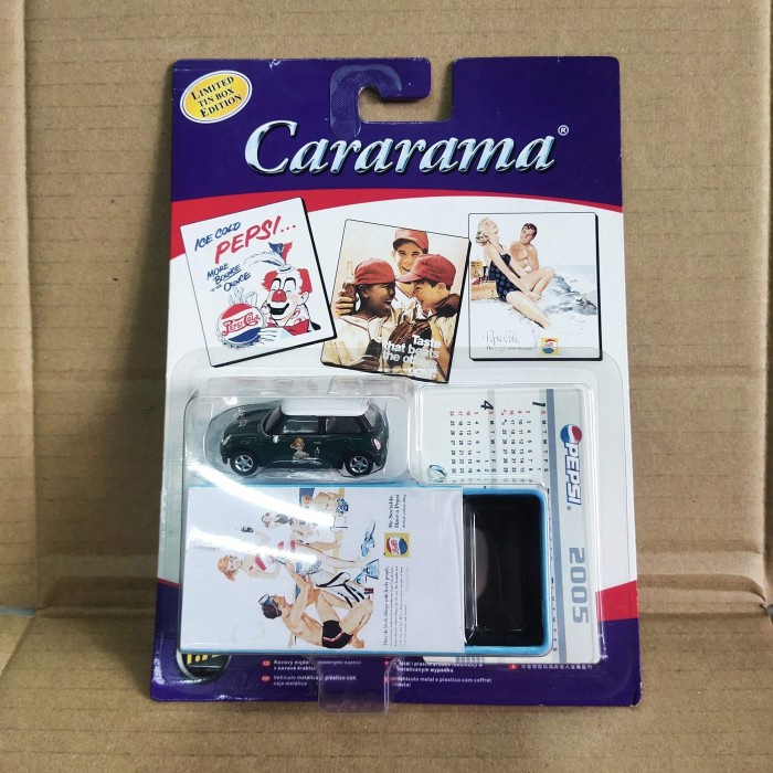 Cararama Hongwell x Pepsi 1/72 Mini Cooper Hijau Limited Tin Box