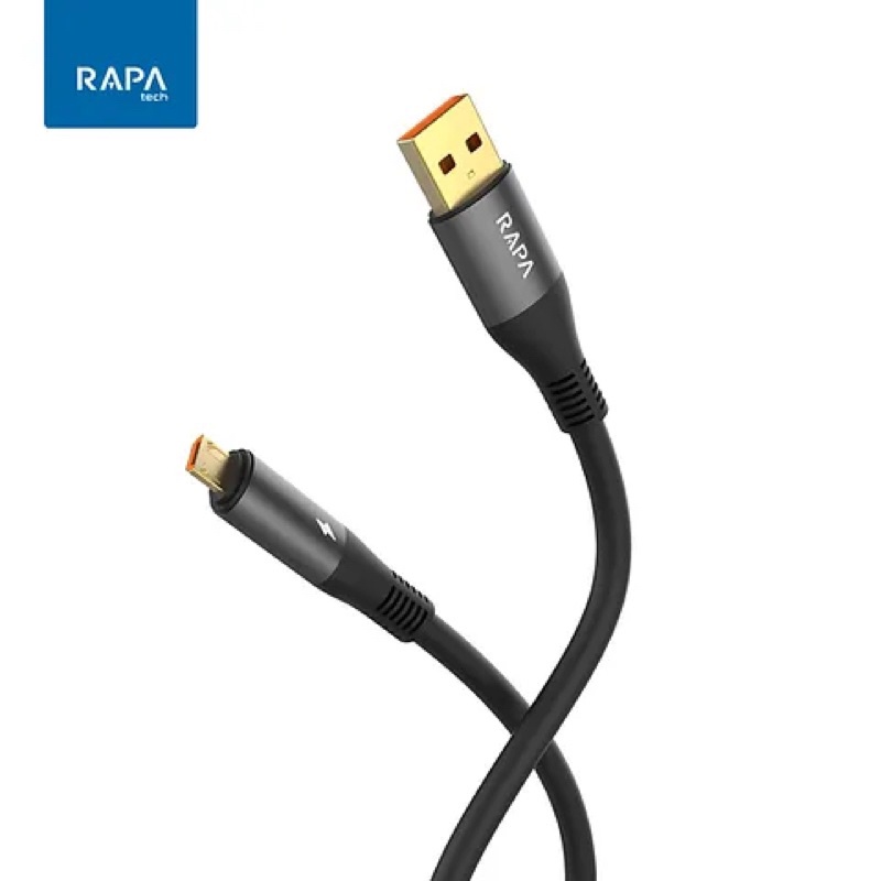 RAPAtech Kabel Data Micro Usb Fast Charging Gold Plated Super Speed Transmisi Data Up to 480 Mbps Data Cable Usb Micro Line Pro original bergaransi