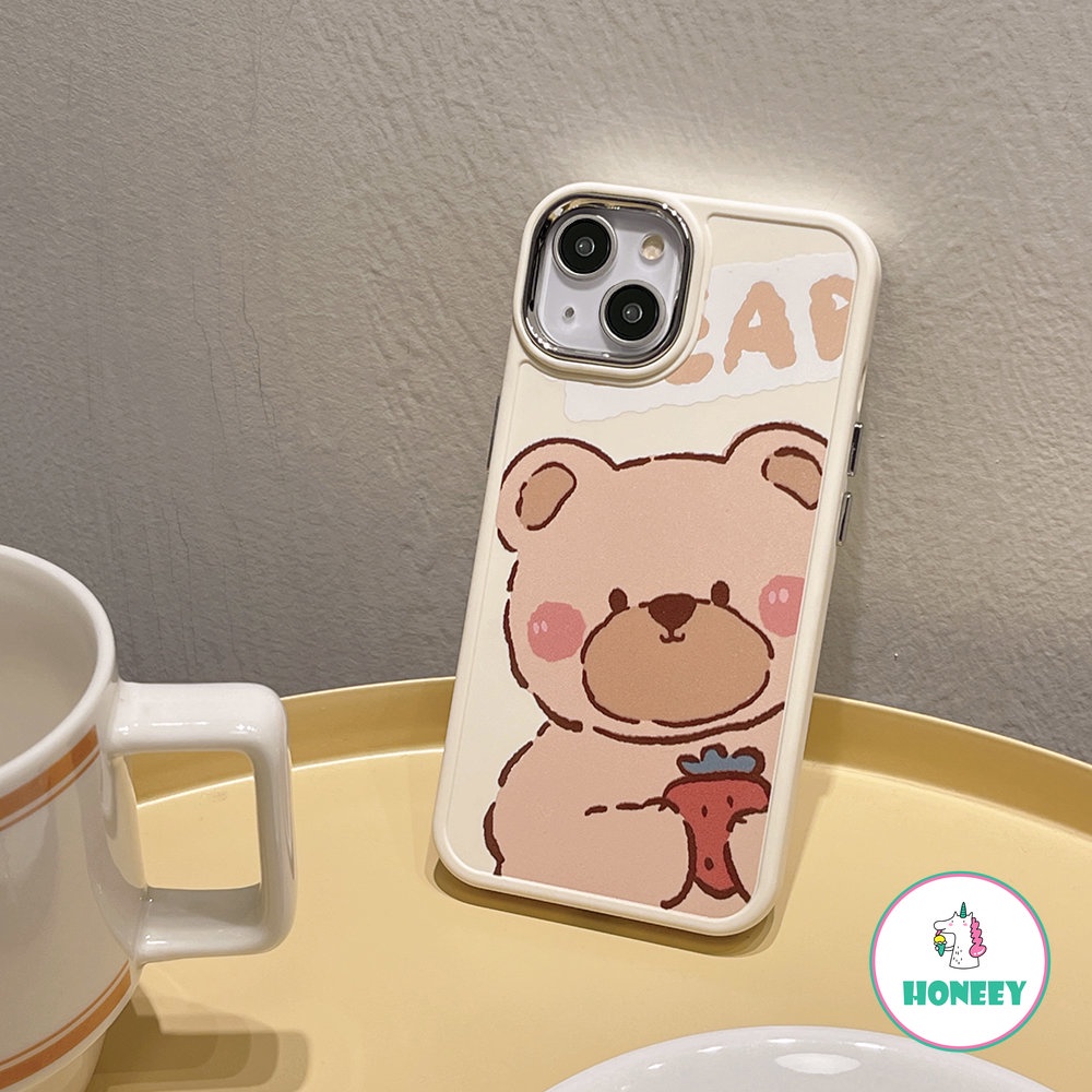 Kartun Kawaii Bear Case Untuk iPhone 14 Pro Max Casing iPhone 11 Pro Max 12/12pro 13 Pro Max7 8Plus Xr Xs Lembut TPU Shockproof Penutup Belakang