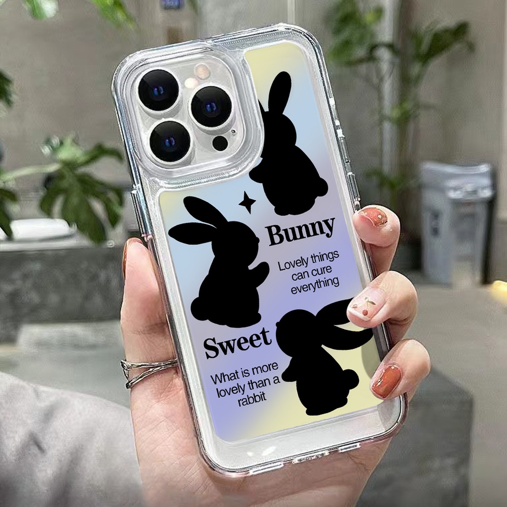 Sweet Bunny Case Untuk Samsung A11 EU A12 A13 A14 A10 A10S A20 A21 A22 A23 A20S A30 A02 A03 A50 A51 A52 A53 A54 A31 A32 A33 A34 A04 A73 A72 A71 S10 Ruang Akrilik TPU Penutup Belakang