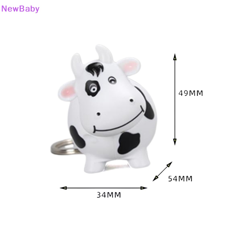 Newbaby LED Cow Sapi Gantungan Kunci Keyring Mainan Anak Plastik Tas Mobil Gantung Liontin ID