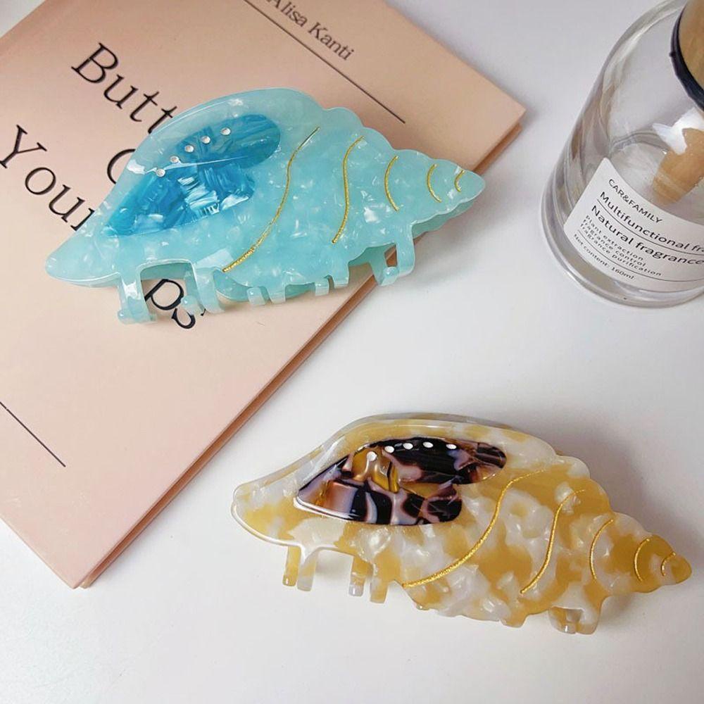 Shell Shark Clip, Heart Acetate Hair Claw, Cute