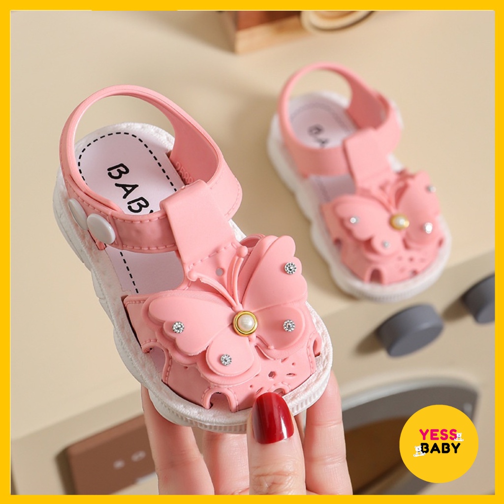 [COD] YESSBABY BUTIE Sandal Flat BUTTERFLY Anak Perempuan Lucu Lembut Import Termurah Kekinian Sendal Casual