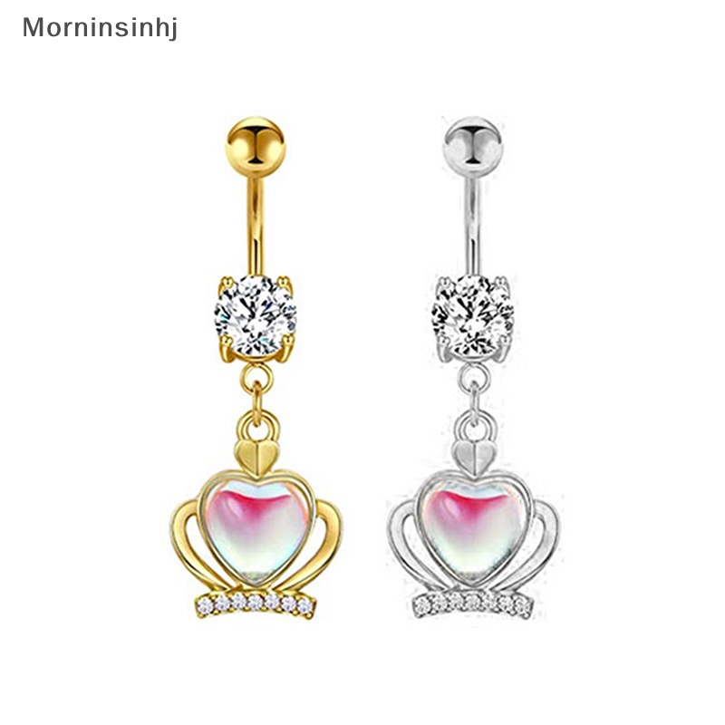 Mornin Cincin Pusar Planet Stainless Steel Terang Bulan Bintang Pusar Menjuntai Belly Button Rings Untuk Wanita Perhiasan Tubuh id