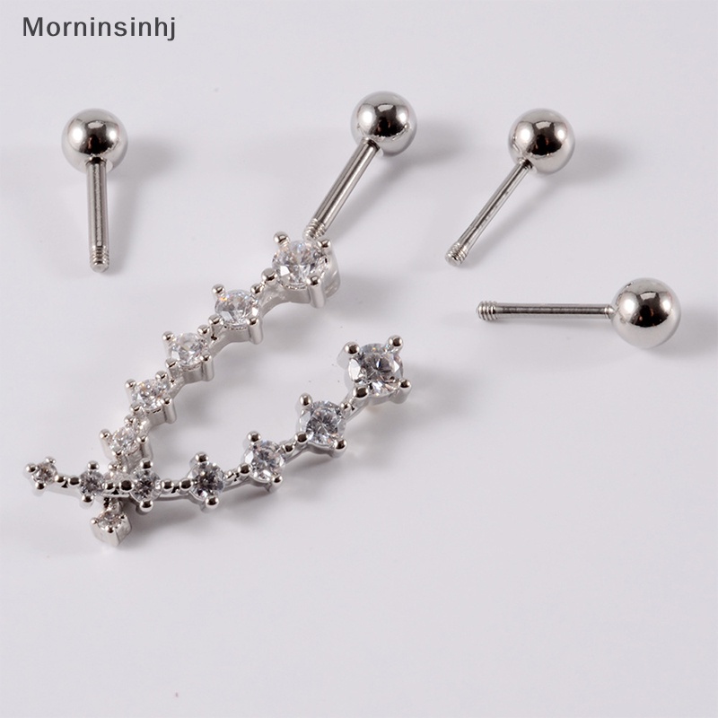 Mornin 1pcs Fashion Zirkon Anting Telinga Tulang Kuku Untuk Wanita Tulang Rawan Anting Spiral Stud Earring Tubuh Perhiasan Hadiah id