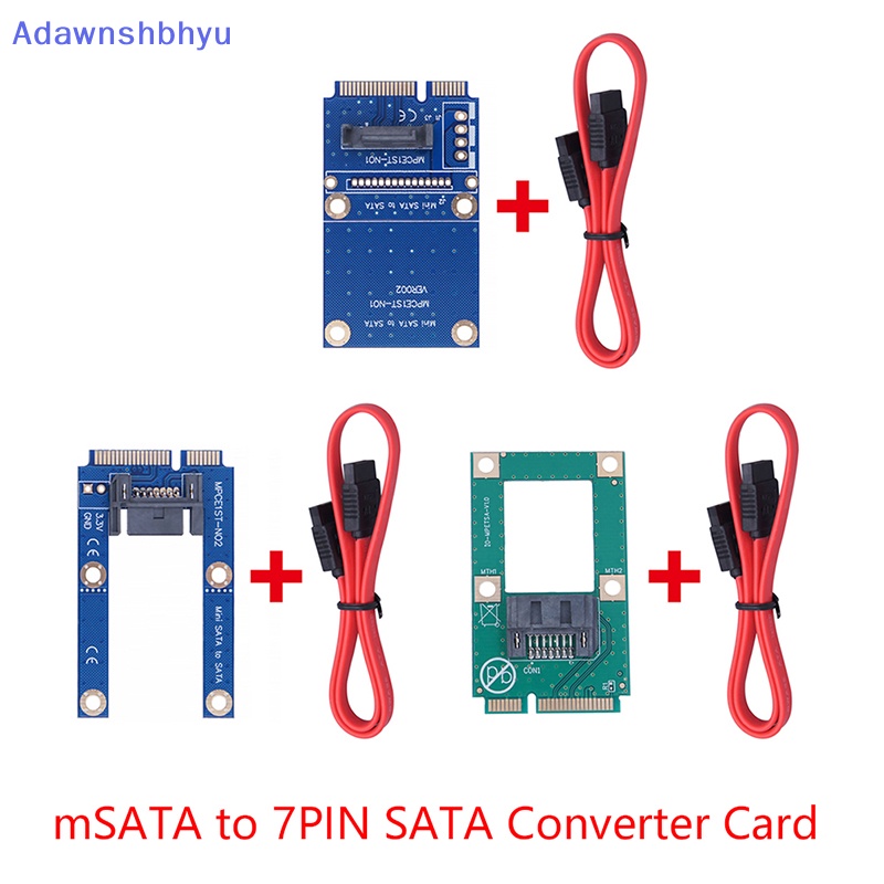 Adhyu Kartu Konverter mSATA Ke SATA Mini SATA to 7-Pin SATA Extension Adapter Antarmuka 90/180derajat Dengan Kabel SATA ID