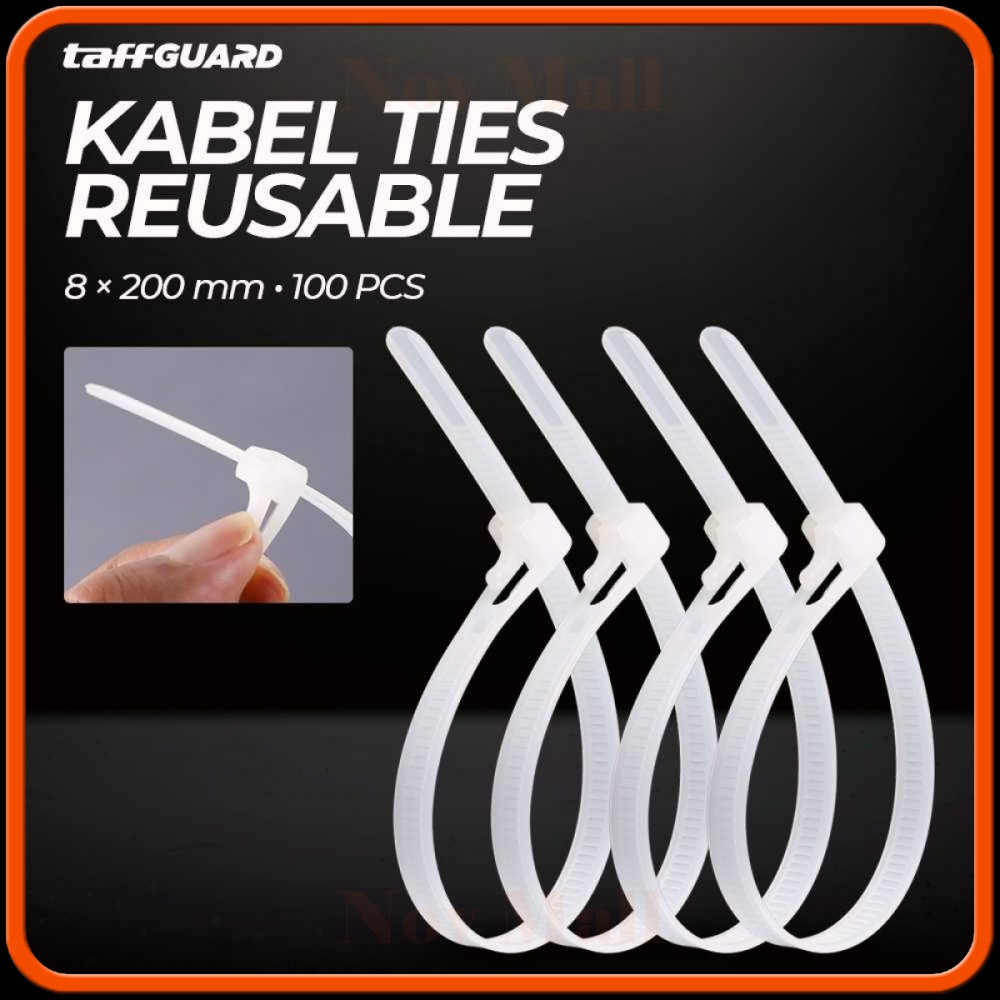 

Kabel Ties Cable Organizer Releasable Reusable 8 x 200 mm 100 PCS -ST420