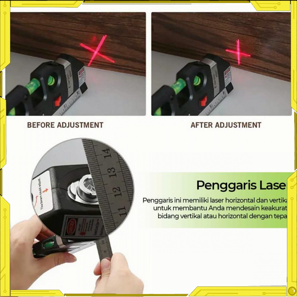 

Taffware LEVELPRO3 Penggaris Laser 250CM + Waterpass TL212