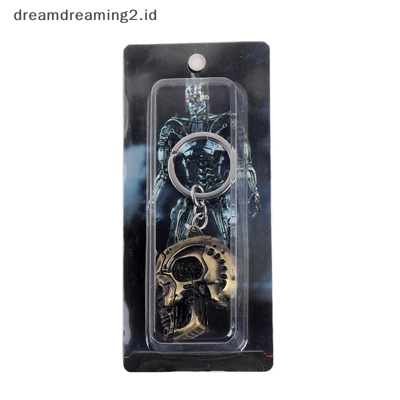 (drea) Vintage Charm Terminator Tengkorak Kepala Gantungan Kunci Fashion Liontin keyring Kunci Mobil //