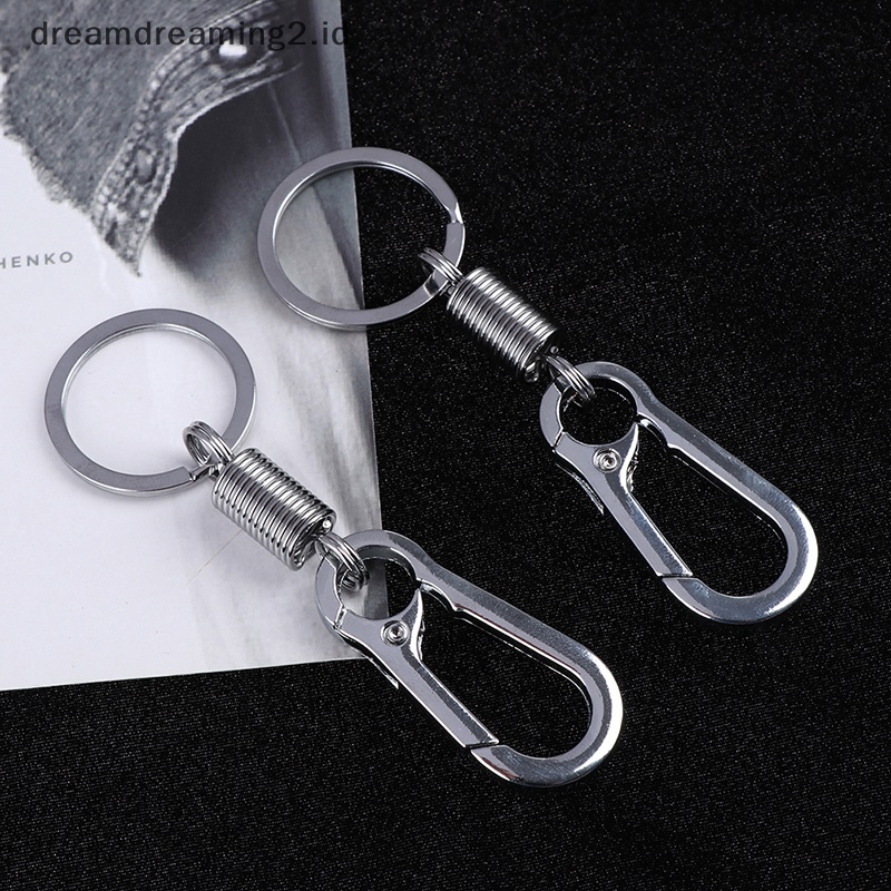 (drea) Silver tone Gesper Per Sabuk Tas Klip loop hook Gantungan Kunci key fob ring  //