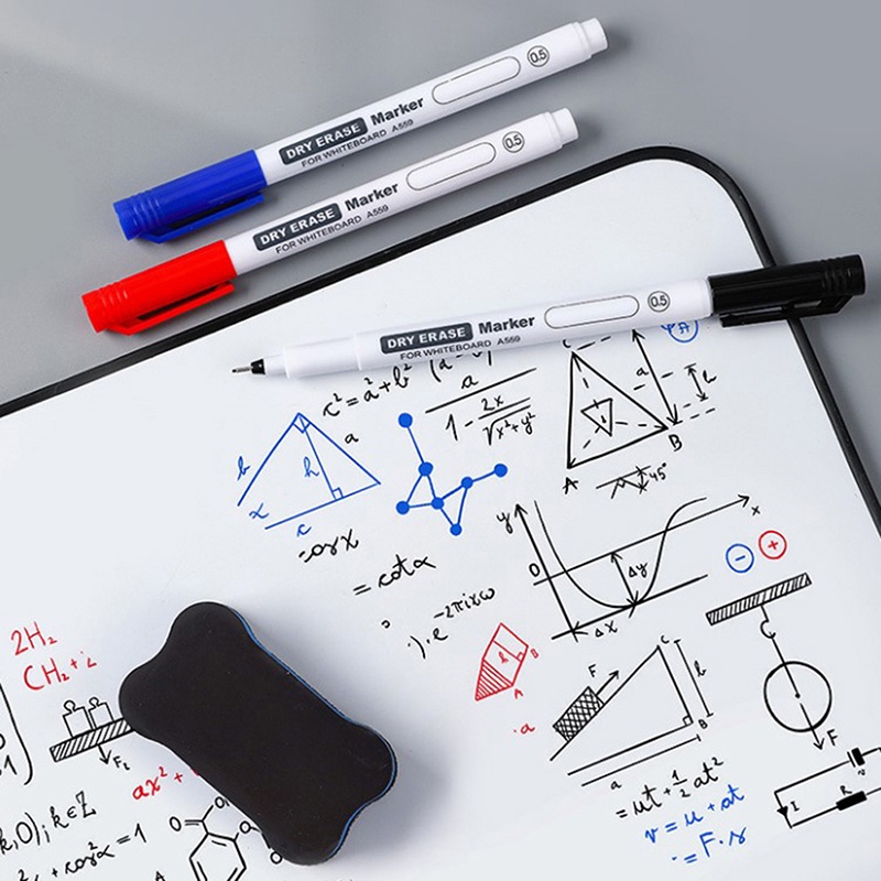 0.5 /0.7 /1.0mm Fine Nib Whiteboard Markers Pen/ Pensil Penghapus Kering Multi Warna Dihapus Tahan Air/ Pena Pemeriksaan Kantor Gambar