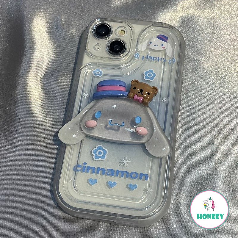 Casing Ponsel Sanrio Kartun Lucu 3D Untuk iPhone 14 Pro 13 12/12pro 11 Pro MAX XR XS MAX X 14 7 8plus Y2k Anak Perempuan Silikon Shockproof Soft Cover