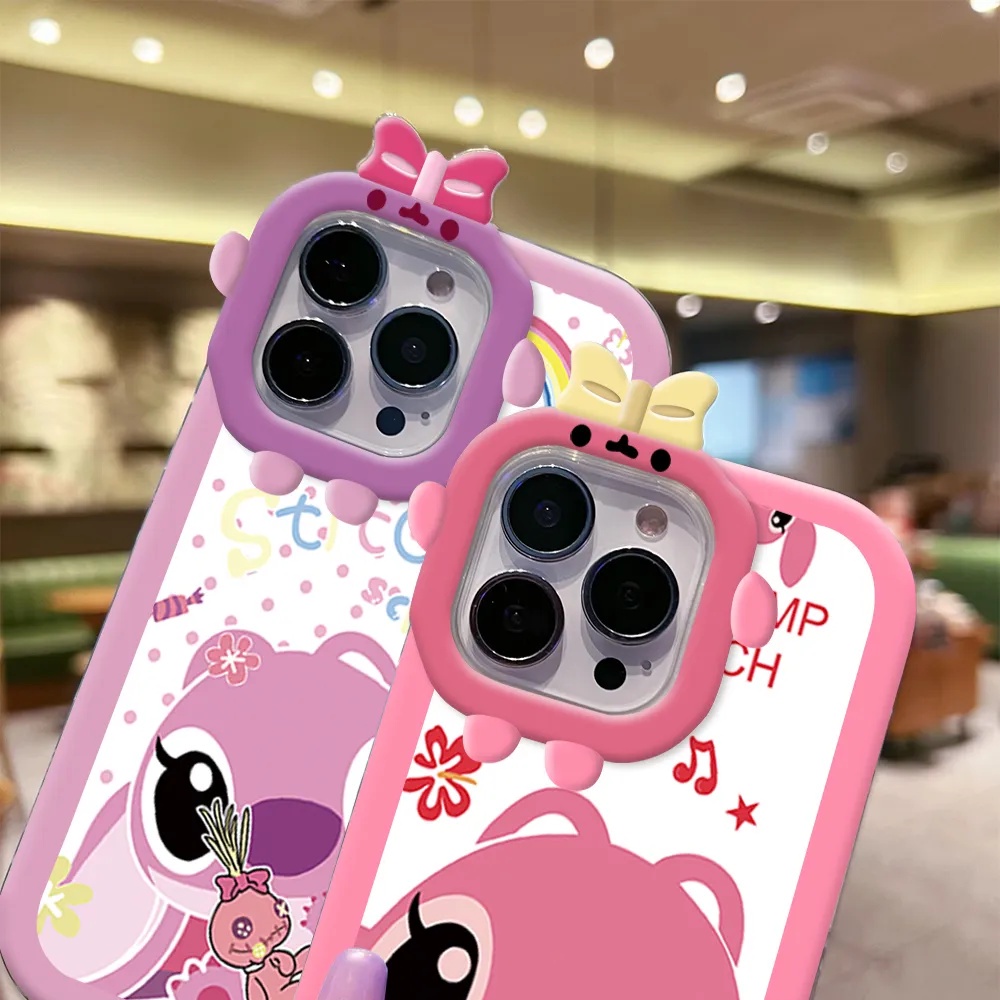 Oppo A16 A16K A17 A17K A57 2022 A78 A15 A54 A53 A12 A5S F11 A3S A31 A52 A92 A94 A93 A37 F9 A1K Reno 5a76 A96 A36 Kartun Cute Angel Dan Stitch Soft Silicone Case Cover