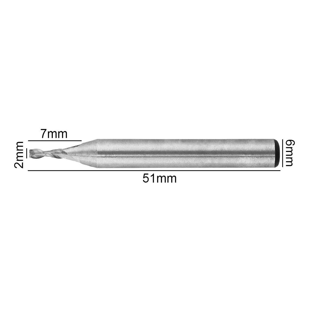 1.5mm-8mm 2 Flute HSS End Mill Cutter Dengan Shank Lurus Super Keras Untuk Pengolahan Cetakan CNC