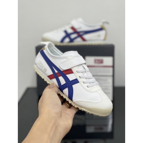 Sepatu Onitsuka Tiger Mexico 66 Kids White Blue Red Free Paperbag