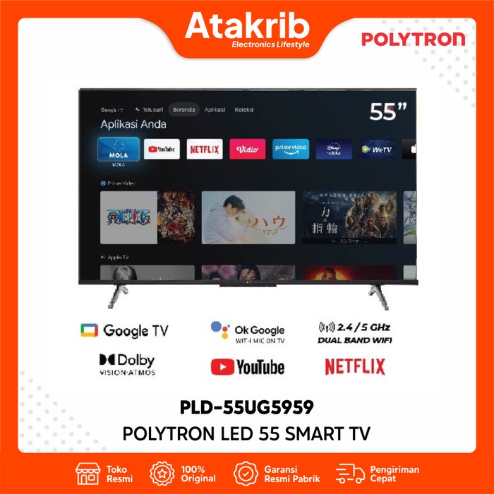 POLYTRON LED 55 PLD-55UG5959 / 55UG5959 4K UHD Smart Google TV