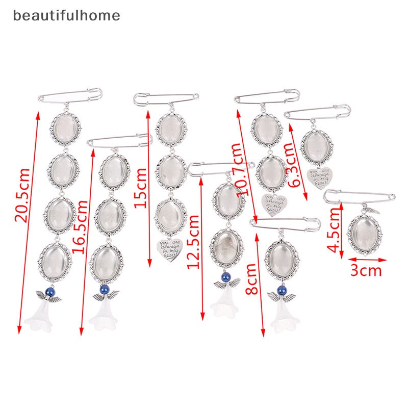 {beautifulhome} Wedding Bouquet Foto Charm DIY Pin Bros Bingkai Berenda Pesona Bingkai Foto Oval.