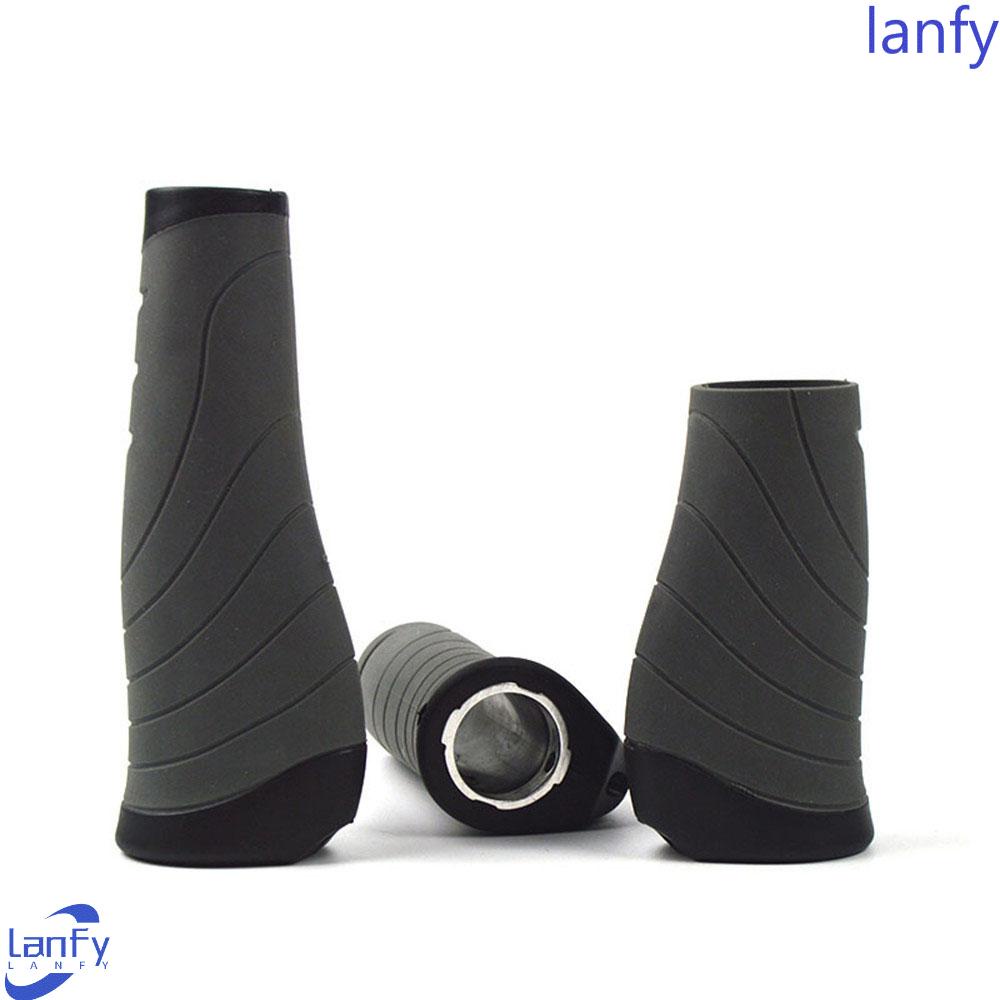 Lanfy Sepeda Grips Non Skid Panjang/Pendek Bersepeda Ergonomis MTB Sepeda Gunung Sepeda Stang Grips