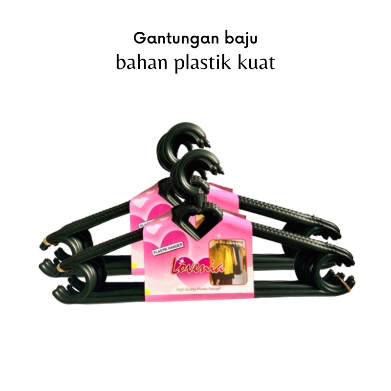 GOS  - A215 - Gantungan Baju Hanger Love / Gantungan Pakaian Plastik Love Besar (12 Pcs)