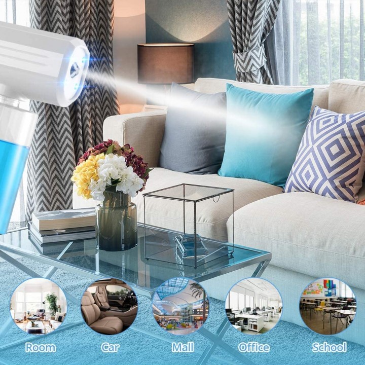 8 DJ-9528 - Blue Nano Light Rechargeable Disinfection Spray Gun - 300ml
