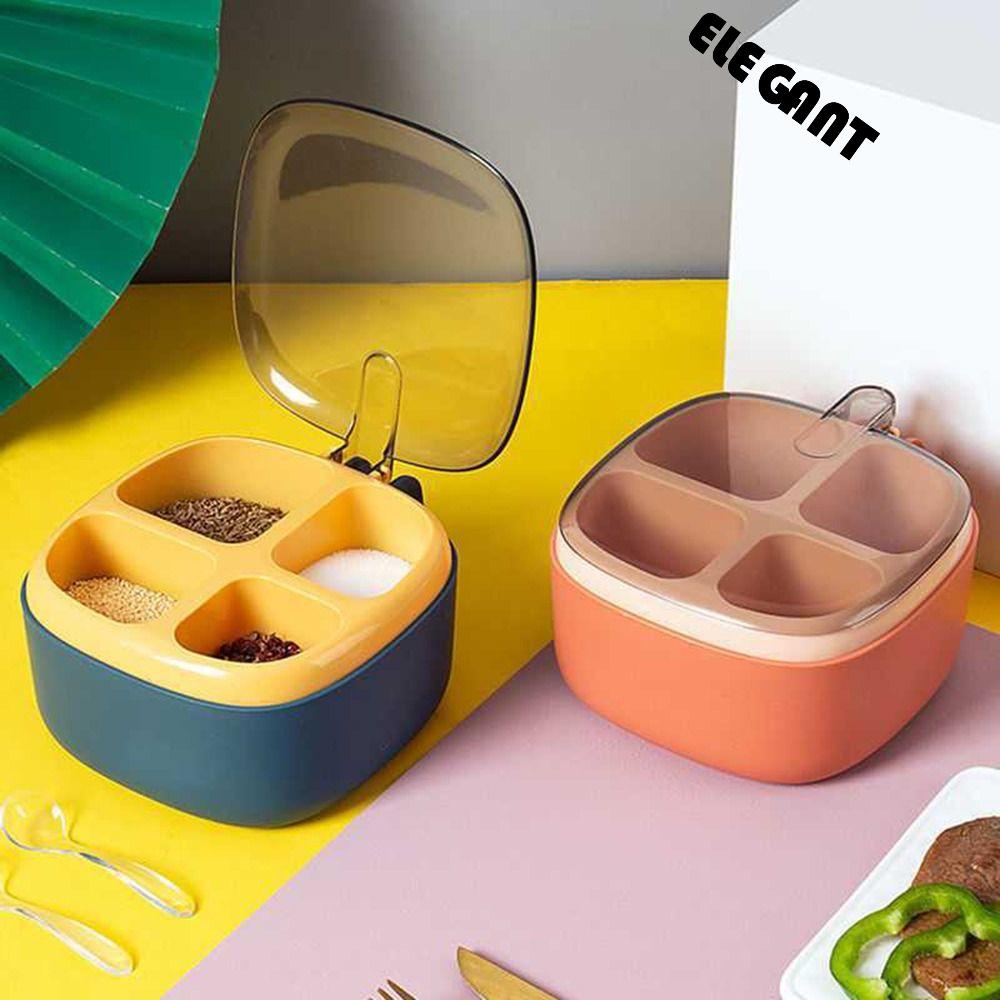 [Elegan] Toples Bumbu Lada Dapur Storage Organizer Wadah Bumbu Anti Lembab Plastik