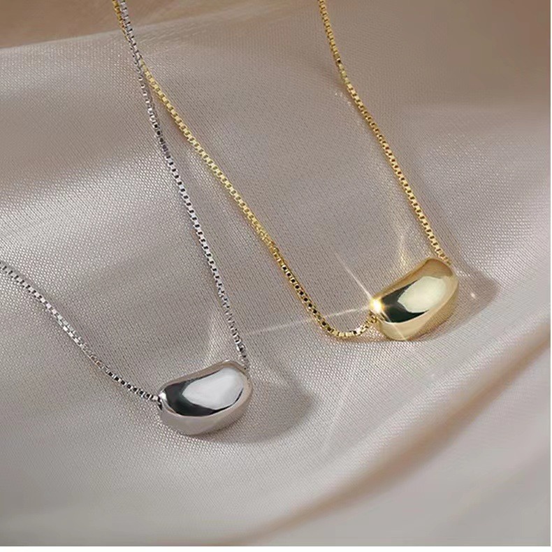 Kalung Kacang Sederhana Perempuan Jepang Korea Gaya Baru Trendi Unik All-Match High-End Peas Pendant Klavikula Cha