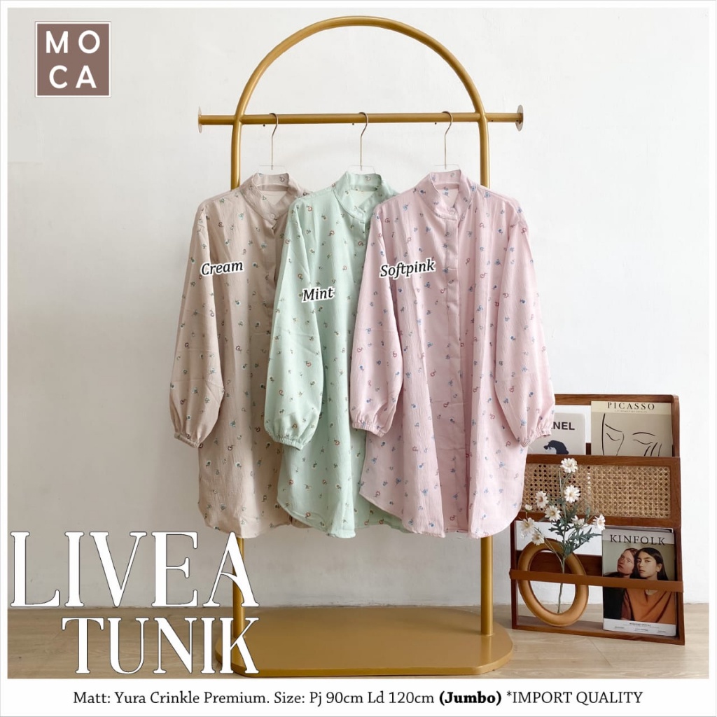 Livea Tunik ORI MOCA | Ld120 Yura Crinkle Premium