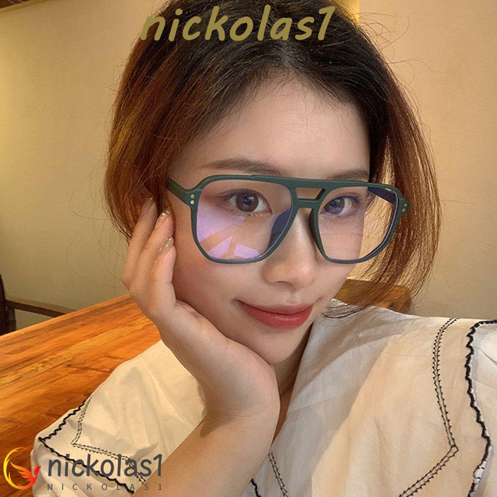 Nickolas1 Kacamata Anti-Blu-Ray Wanita Square Double Bridges Fashion Bingkai Optik Blocking Glasses