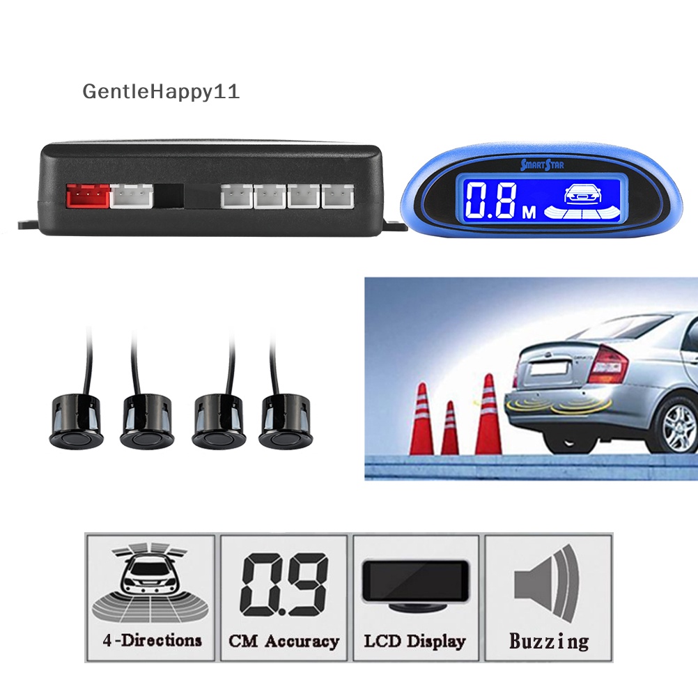 Gentlehappy New Car Reverse Backup Radar System Parktronic 4sensor led Menunjukkan Jarak id