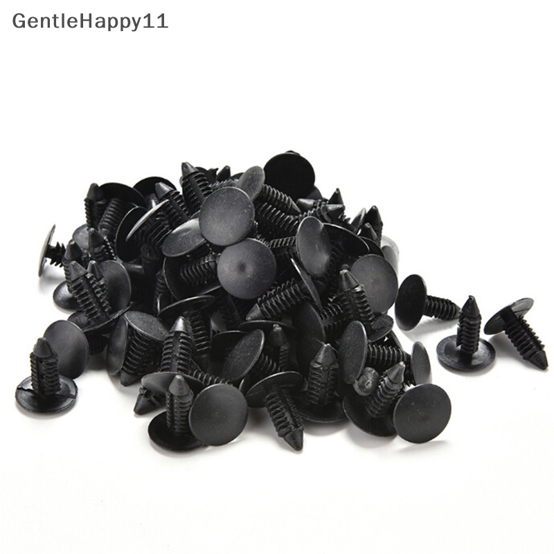 Gentlehappy 100pcs 6mm Dia Door Trim Panel Hitam Plastik Rivet Klip Pengikat Untuk Mobil Vehical id