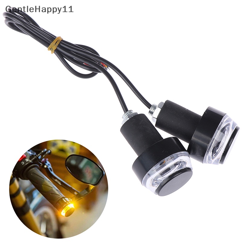 Gentlehappy 2Pcs Lampu LED Sein Sepeda Motor Indikator Blinker Handle Bar End Light id