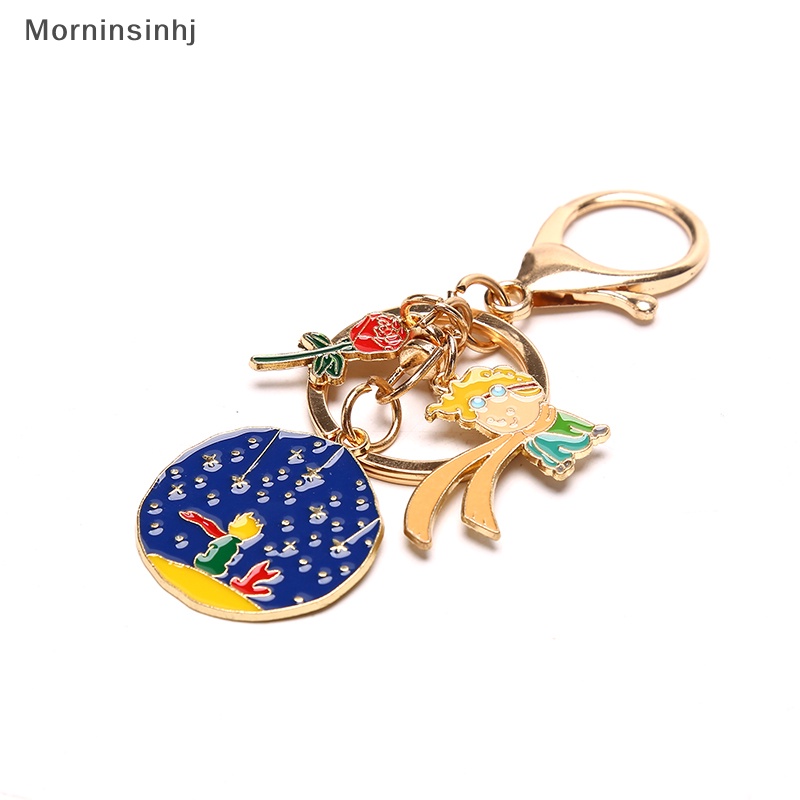 Mornin Fashion Logam Mawar Gantungan Kunci Starry Little Prince Keyring Kreatif Cowok Pria Wanita id