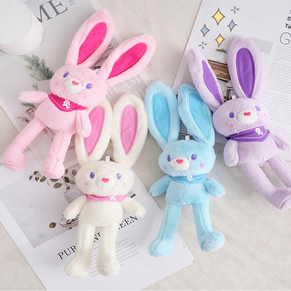 Lakhu 30cm Boneka Kelinci Telinga Panjang Tarik Plush Toy Viral Rabbit Doll Untuk Hadiah Ulang Tahun