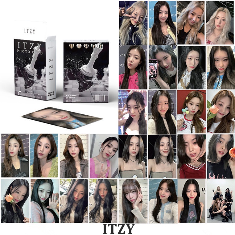 50pcs /box ITZY Photocards Album Kartu Lomo Laser Koleksi Kpop