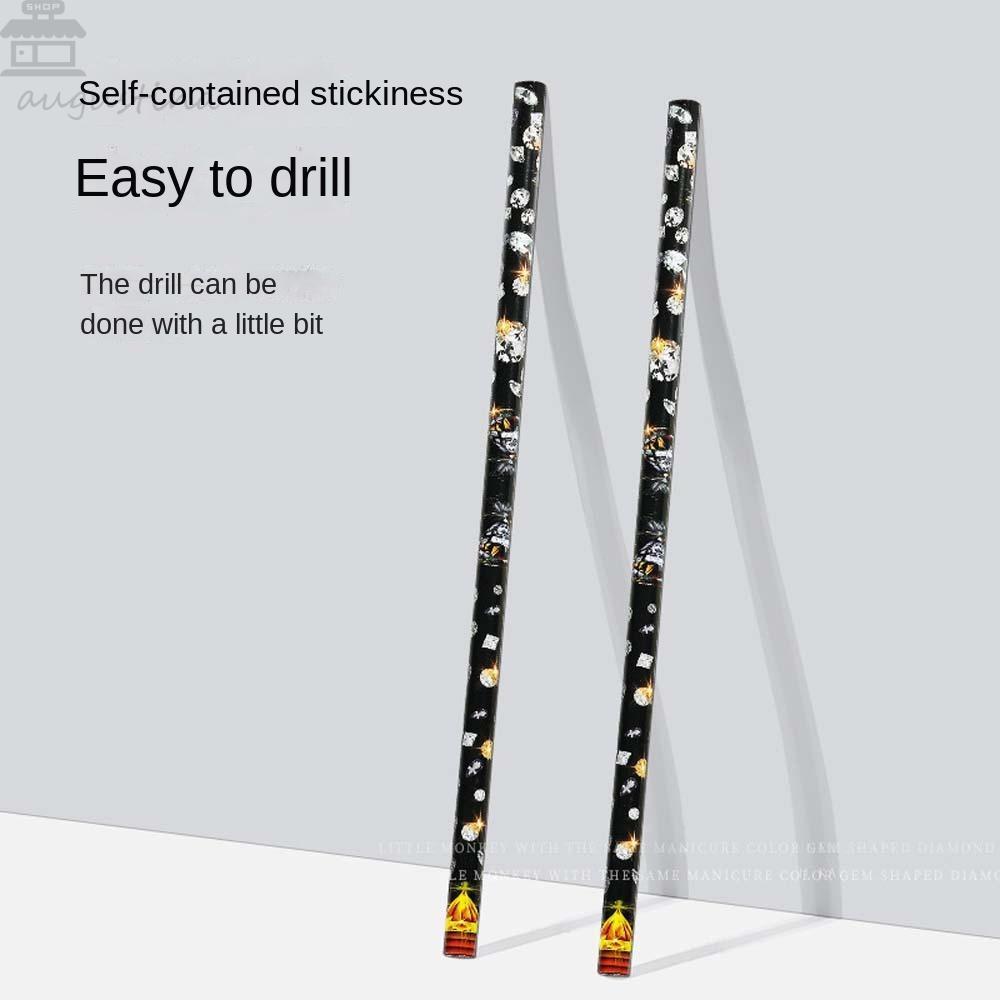 AUGUSTINA Agustina Bor Kuku Crayon Pen Self-adhesive DIY Nail Art Nail Painting UV Gel Pen Manicure Alat Wax Kepala Pensil Kuku Berlian Imitasi Pemetik