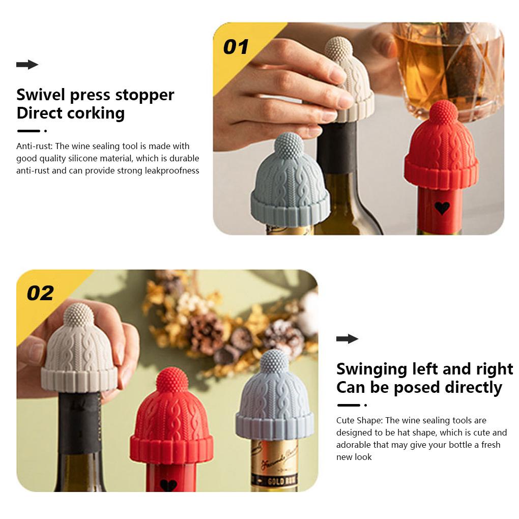 Wine Stopper Cute Reusable Detachable Antikarat Anti Bocor Flexible Warna Solid Tutup Botol Alat Segel Bar Dapur Rumah